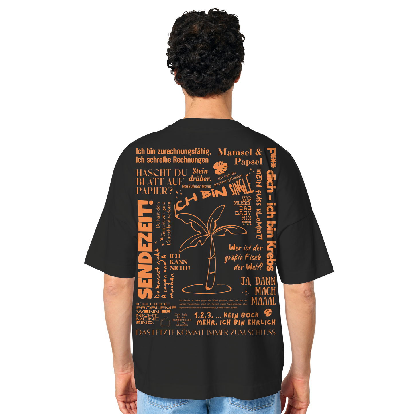Best of Trash-TV Sprüche (Orange) - Organic Oversize Shirt UNISEX