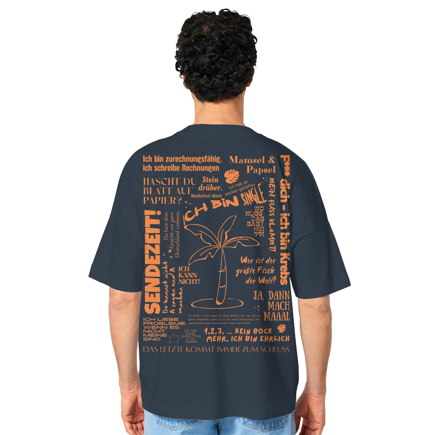 Best of Trash-TV Sprüche (Orange) - Organic Oversize Shirt UNISEX