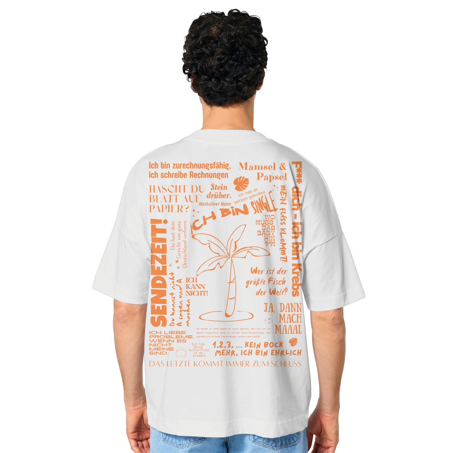 Best of Trash-TV Sprüche (Orange) - Organic Oversize Shirt UNISEX